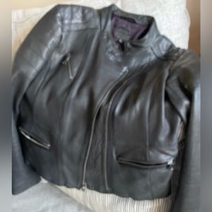 GAP black leather coat